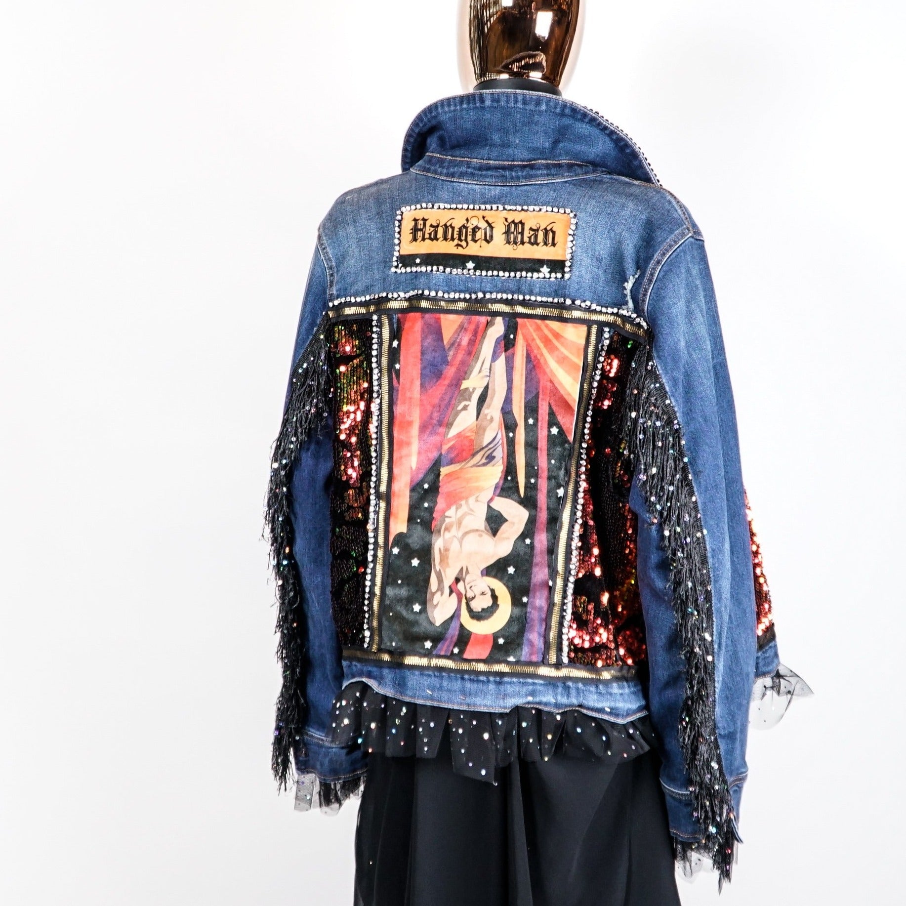 Reclaimed Denim Jacket with Custom Keanu Reeves Print