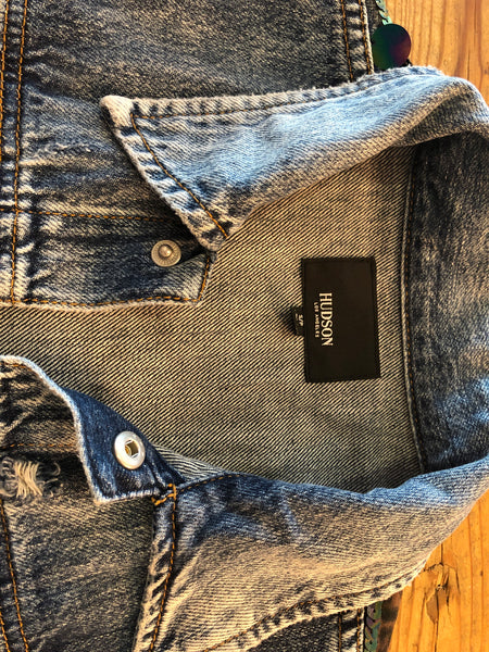 Reclaimed Hudson Jeans Denim Jacket with Cat Motif