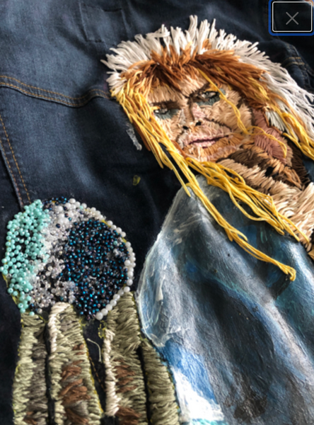 Embroidered David Bowie Jacket, Labyrinth David Bowie Jacket, Hand Embroidered Jacket, Christmas Gift, Holiday Gifts, Personalized, Gifts